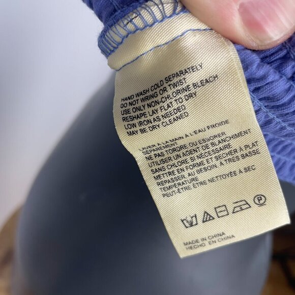 ANTHROPOLOGIE Boho Smocked Purple Floral Fairy Victorian Sleeveless‎ Top sz S - Picture 5 of 5